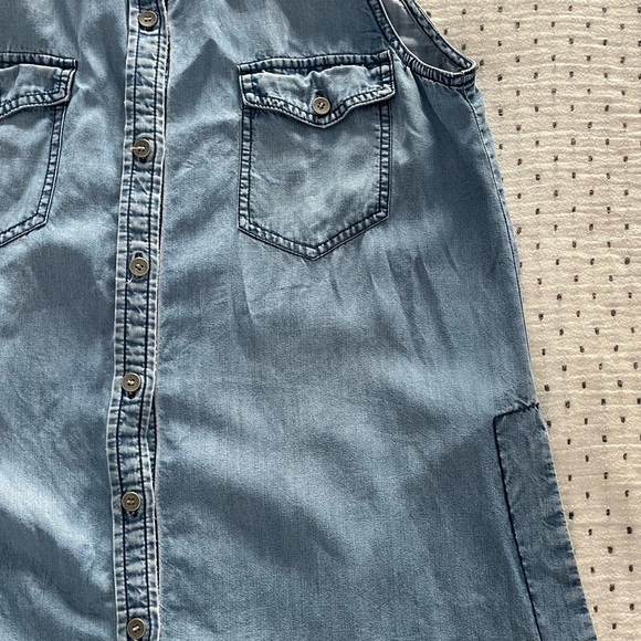 Club Monaco - Western mini shirt dress - Size O - Chambray - Picture 4 of 4